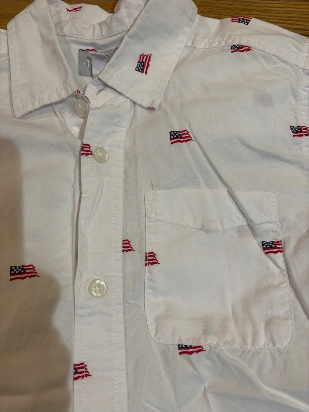 Boys Children’s Place Short-Sleeve USA Flag Button-Down